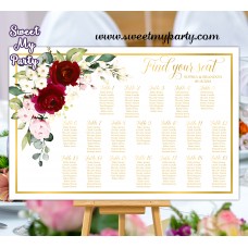 Burgundy Seating Chart,Ivory Seating Plan,(124aw) Burgundy Seating Chart,Ivory Seating Plan,(124aw)